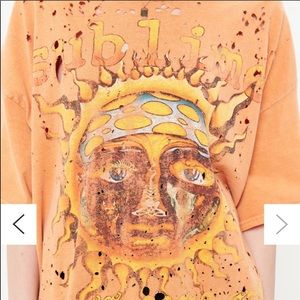 Sublime Destroyed T-Shirt Dress Orange O/S